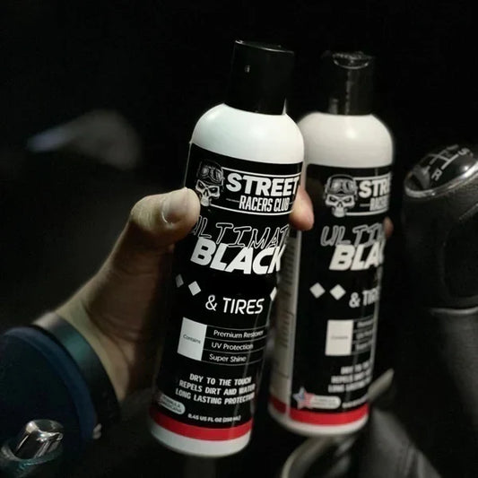 2 × 1 Street Racers Club - Restaurador Abrillantador Repelencia al Agua (ULTIMATE BLACK): Parachoques, Llantas, Pintura quemada de tu carro [Restaura al instante] 2 Botellas × 26.99