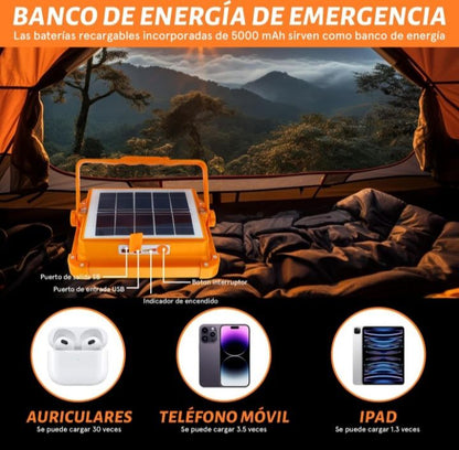 Ilumina sin Límites: Panel Solar con Reflector 120 Watts y Power Bank