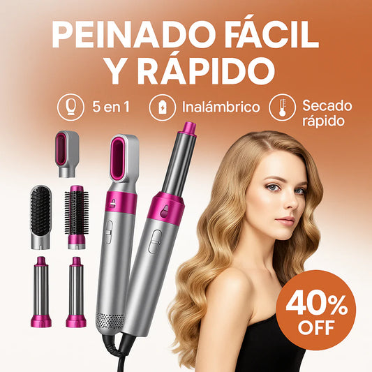 Cepillo con 5 funciones en 1 -Look profesional sin salir de casa + Envío Gratis